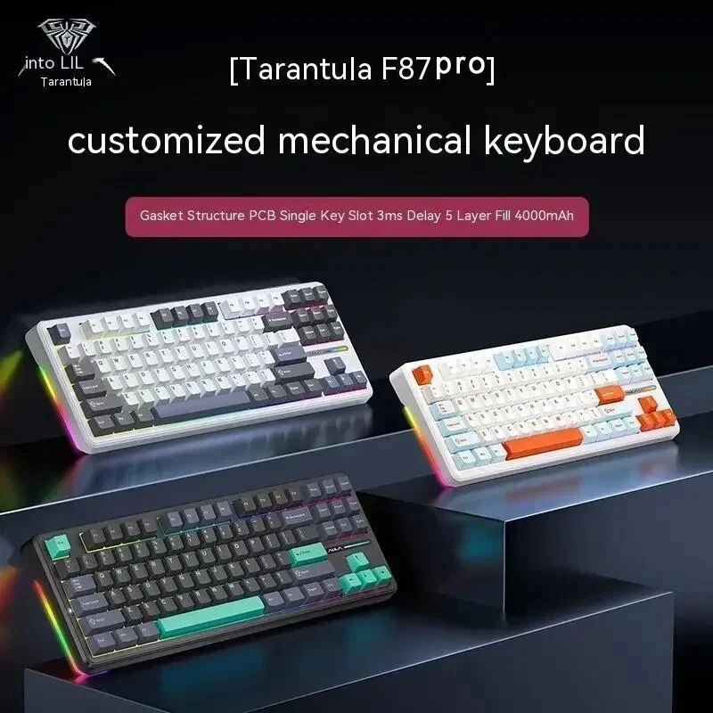 Gaming Keyboard Expensive - AULA F87 Pro Mechanical Keyboard 2.4g/Usb/Bluetooth