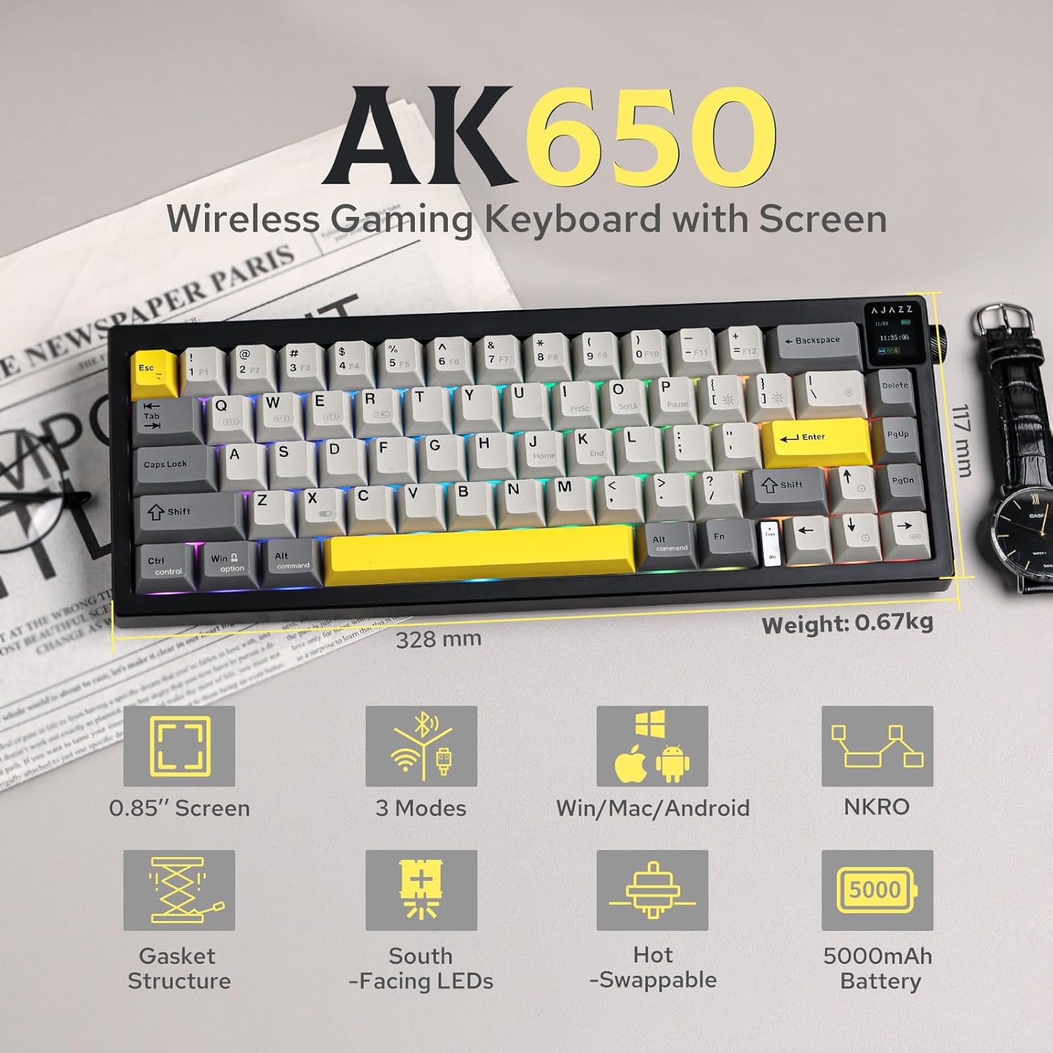 Gaming Keyboard Budget - Ajazz AK650 Gaming Mechanical Keyboard with
