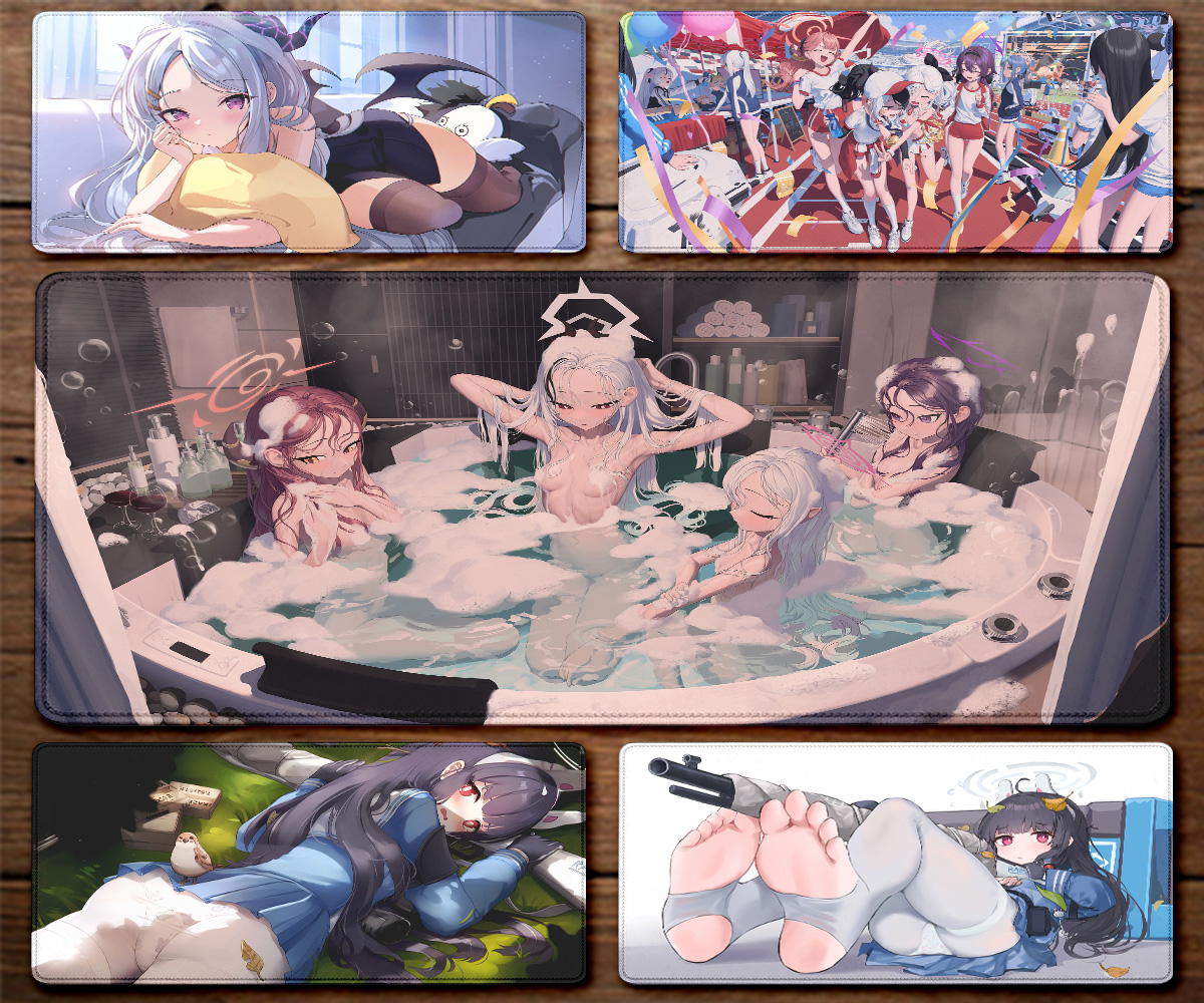 Gaming Keyboard Blue - Game Girl Blue Archive Mousepad teclado