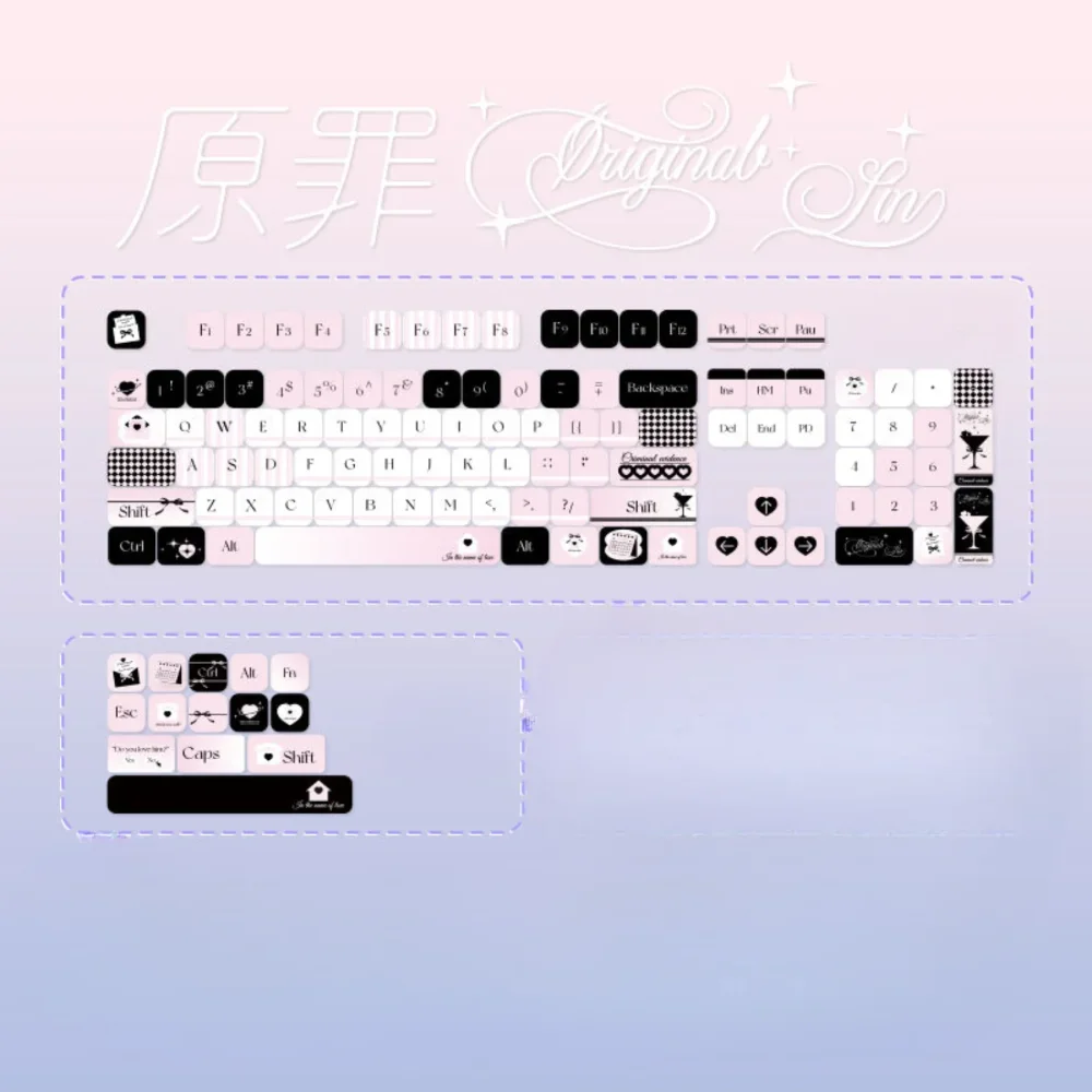 Keyboard Gaming Black - Custom MOA Keycap PBT 118 Keys