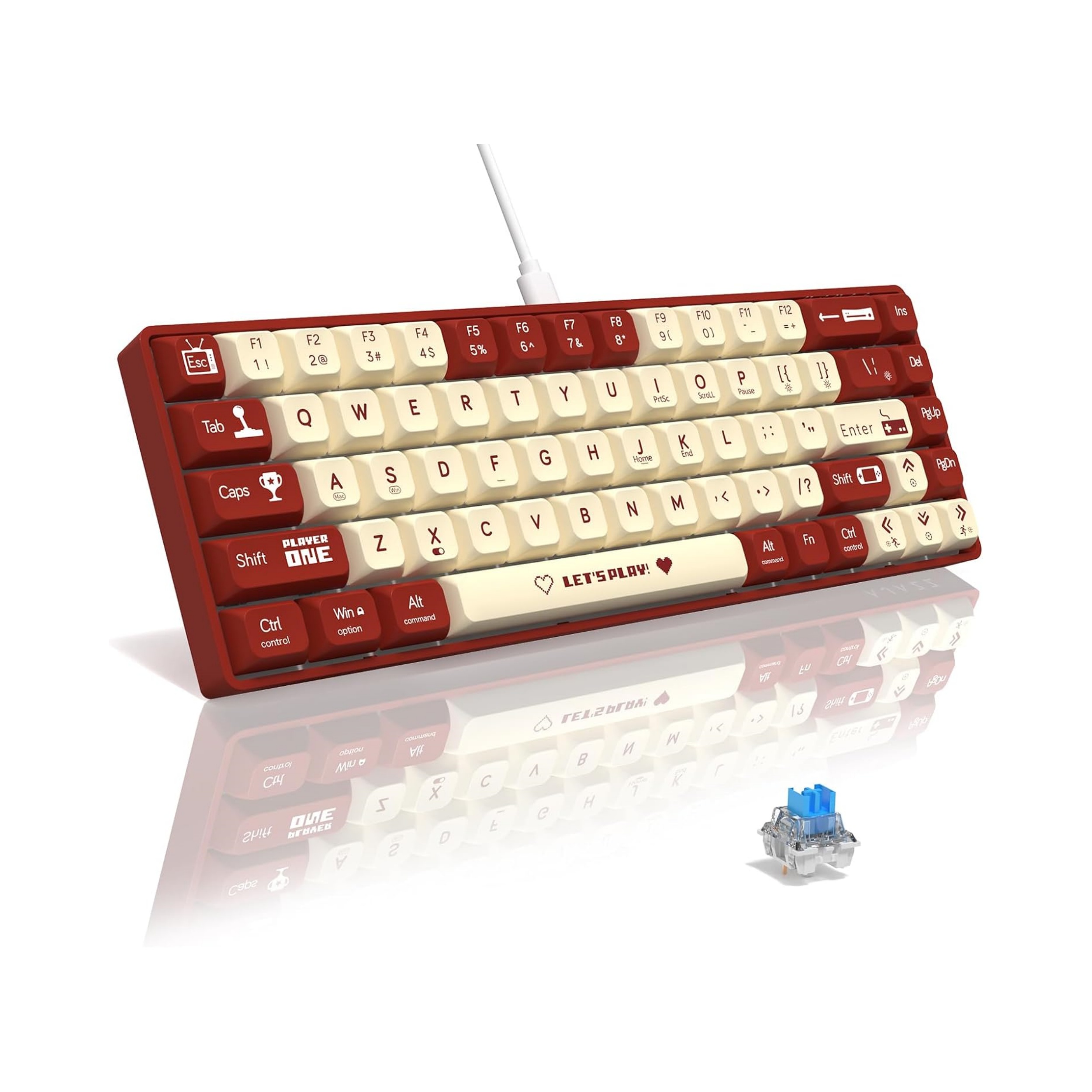 Gaming Keyboard Blue - MAMBASNAKE x ATTACK SHARK AK680 65%