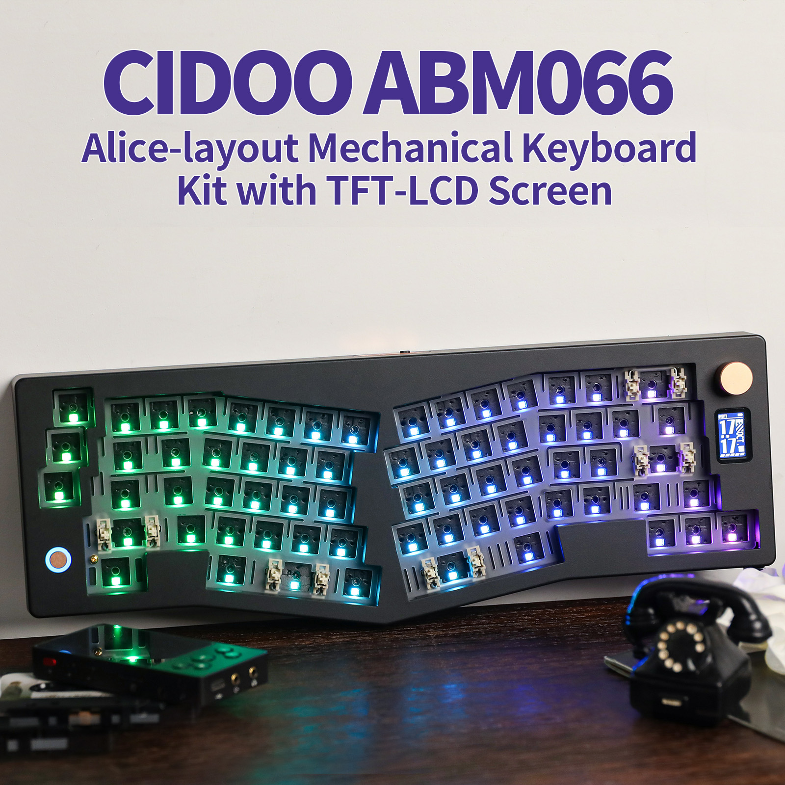 Gaming Keyboard Tkl - CIDOO ABM066 Barebones Kit Alice-layout VIA-programmable