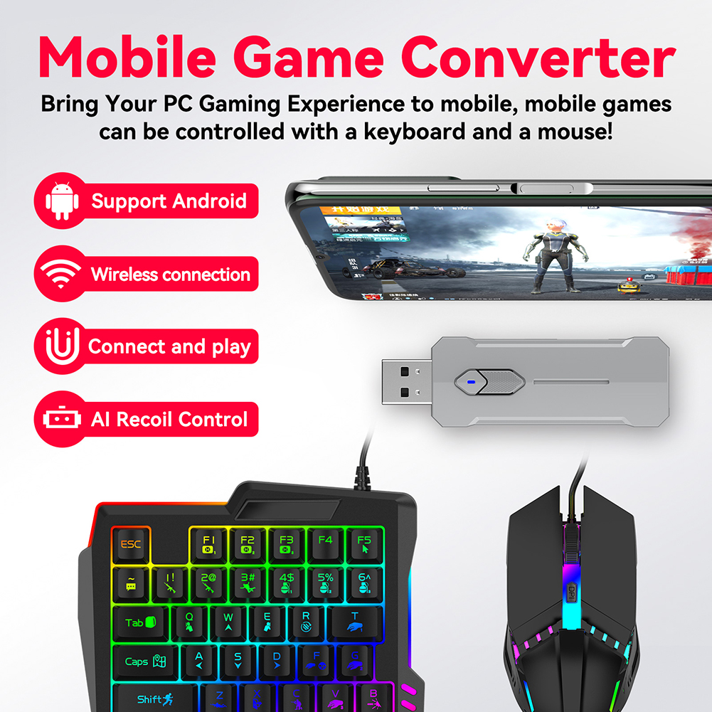 5 in 1 Mobile Game Converter K - Gaming Keyboard And Mouse Converter For Mobile ulasan dan harga