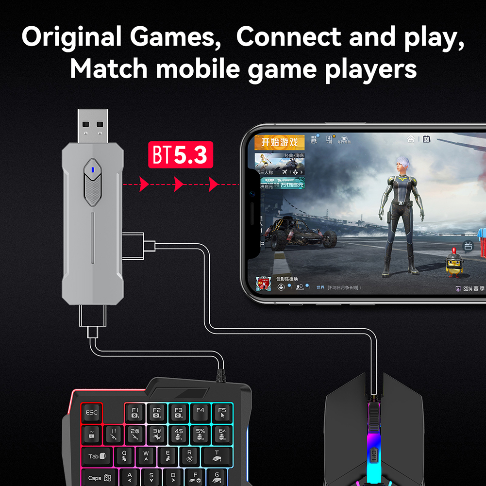 5 in 1 Mobile Game Converter K - Gaming Keyboard And Mouse Converter For Mobile ulasan dan harga