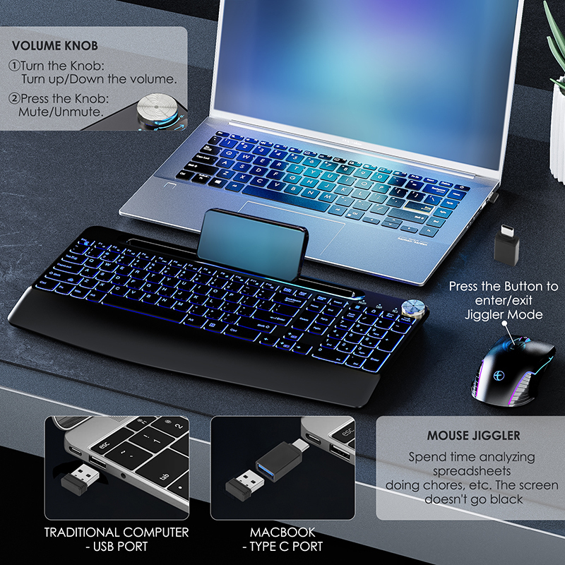 2.4G&Type-C Wireless Keyboard  - Gaming Keyboard Mouse Combo ulasan dan harga