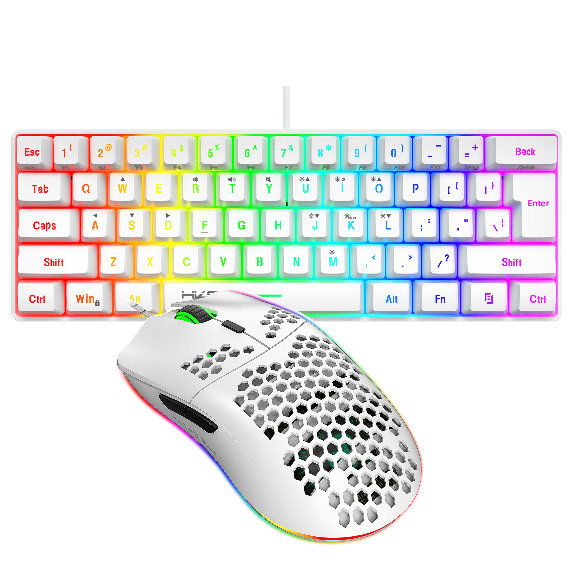 Hot selling HXSJ 61 keys V700  - Gaming Keyboard Mouse Combo ulasan dan harga