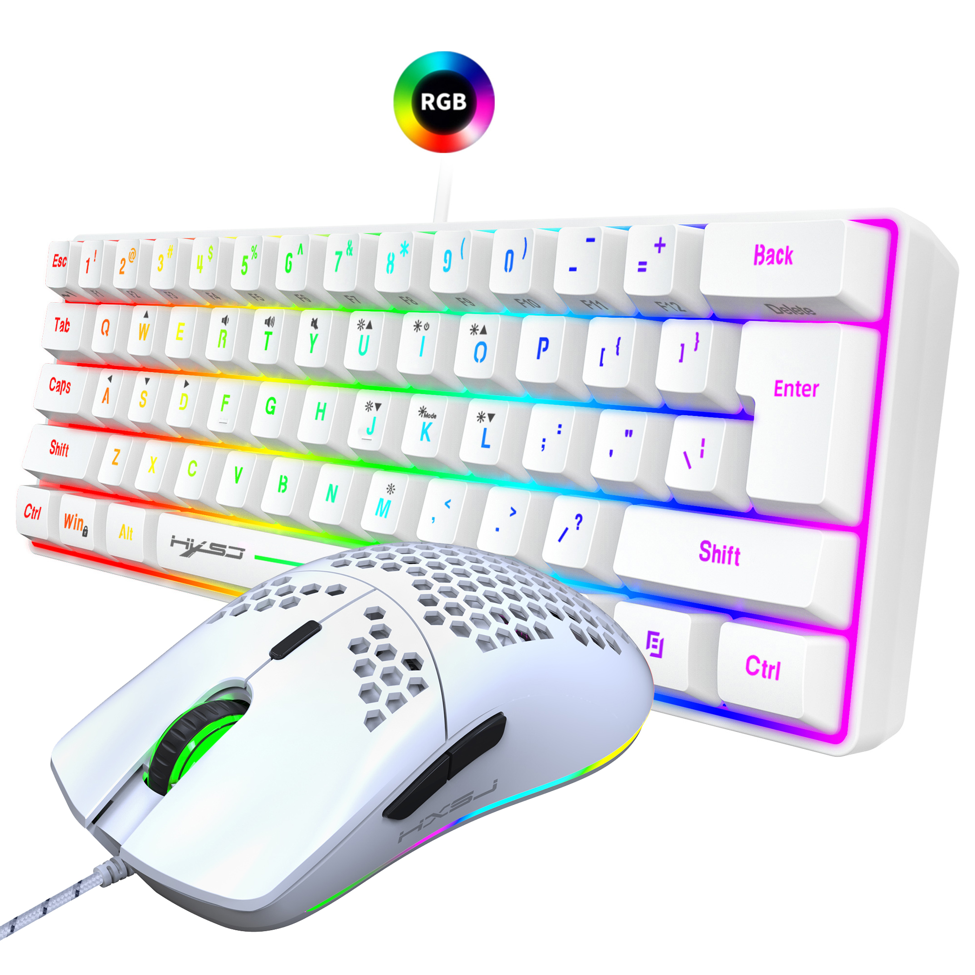 Hot selling HXSJ 61 keys V700  - Gaming Keyboard Mouse Combo ulasan dan harga