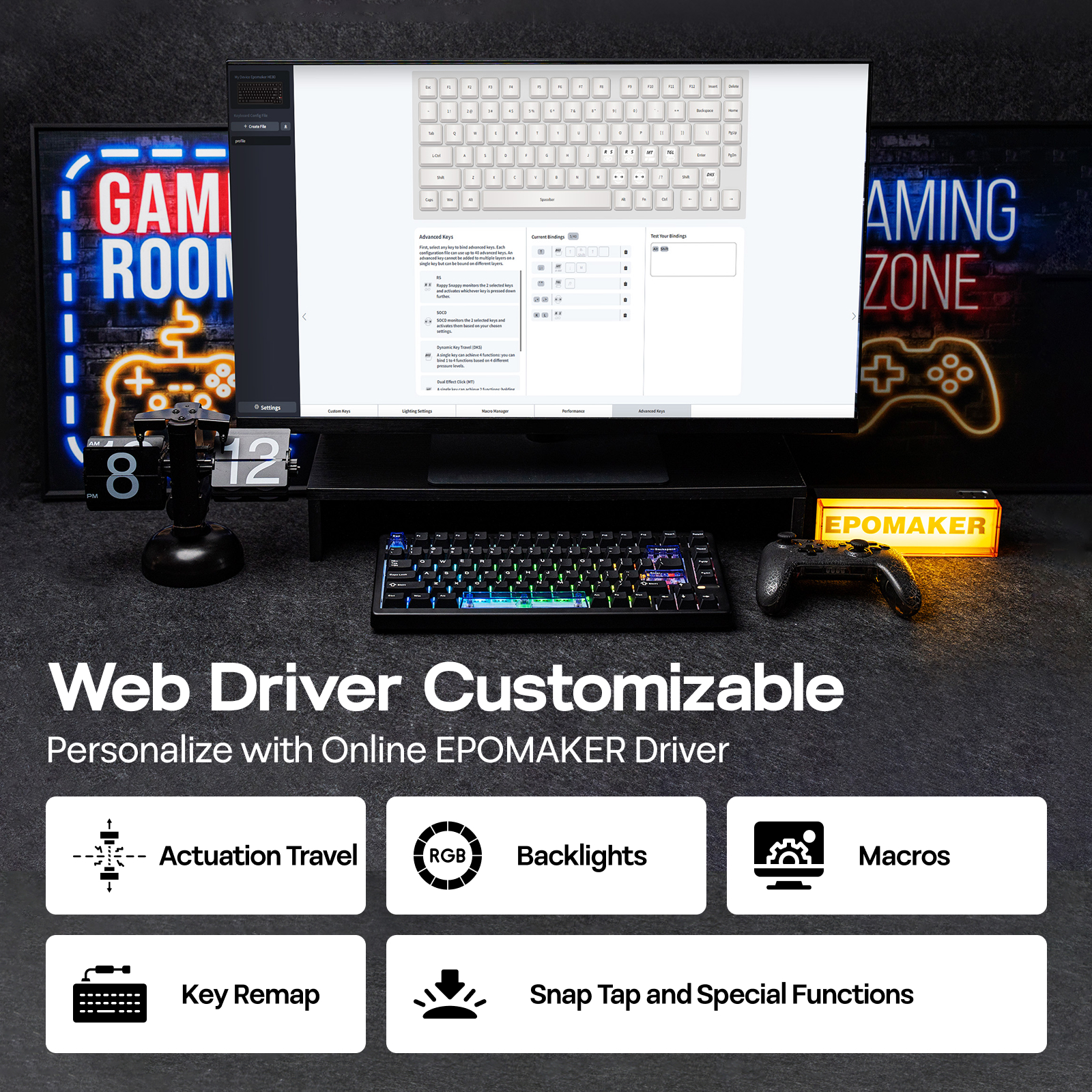 EPOMAKER HE80 75% US QWERTY La - Gaming Keyboard Expensive ulasan dan harga