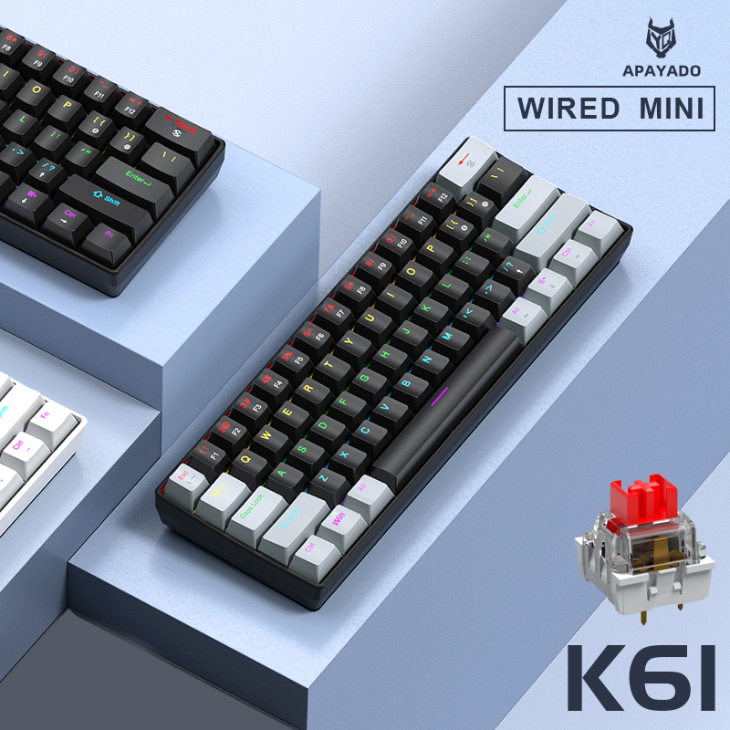 APAYADO K61 Mini Mechanical Ke - Keyboard Gaming Blue Switch ulasan dan harga