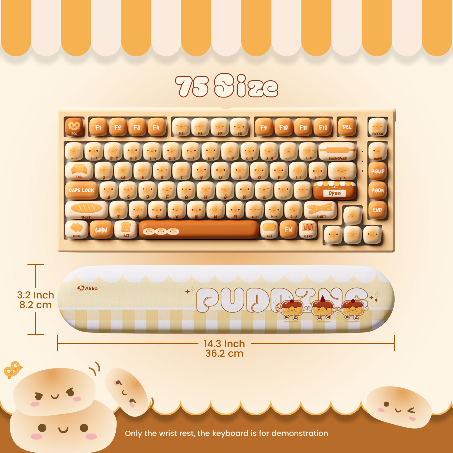 Akko Pudding Buns Keyboard Wri - Gaming Keyboard Ergonomics ulasan dan harga