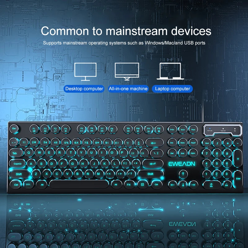 Retro Punk Mechanical Feel Key - Gaming Keyboard Wireless ulasan dan harga