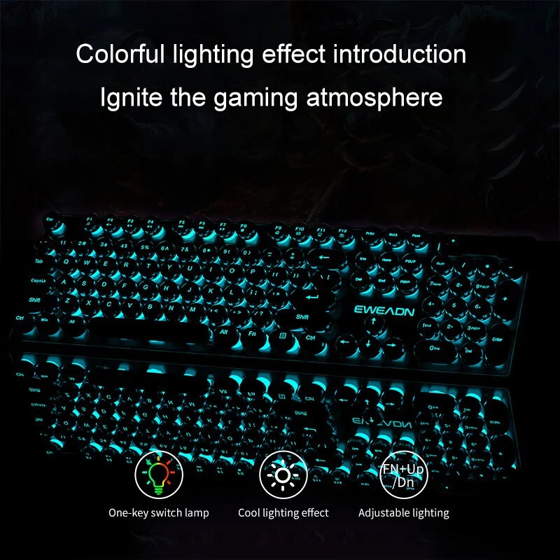 Retro Punk Mechanical Feel Key - Gaming Keyboard Wireless ulasan dan harga