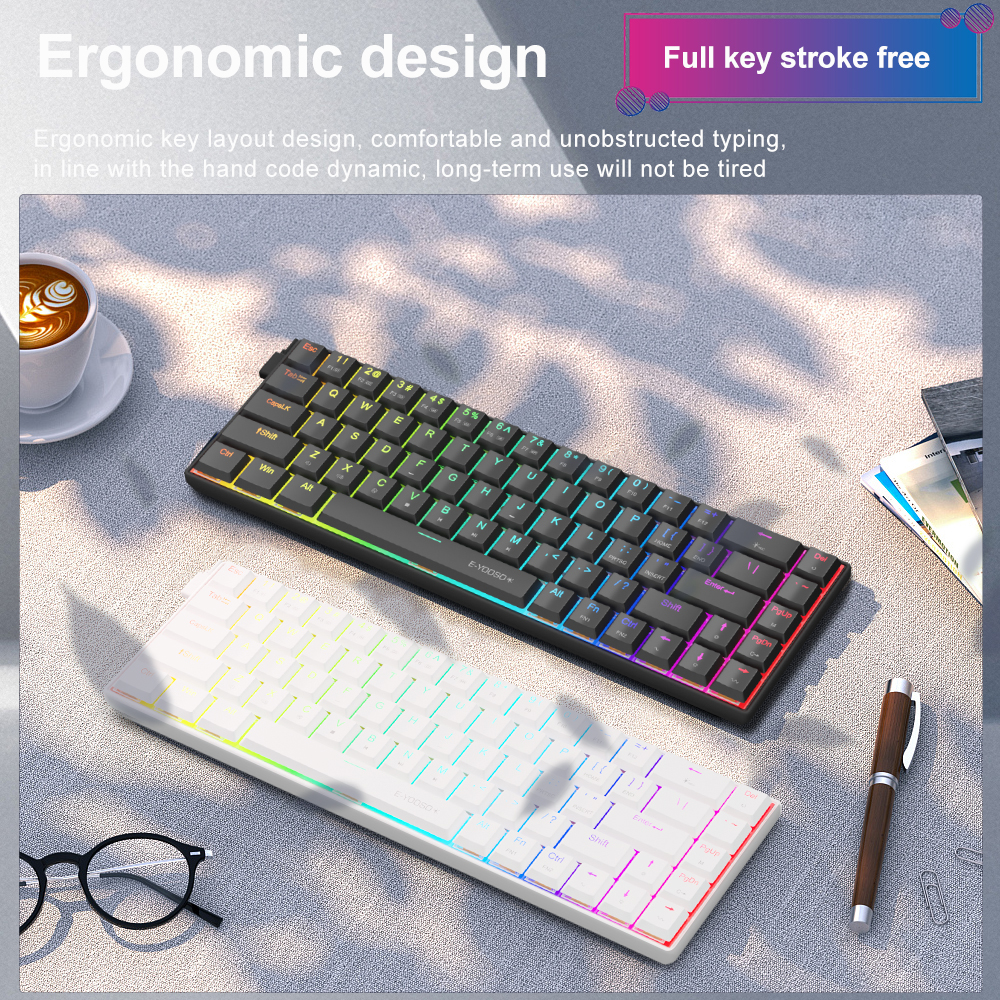 E-YOOSO A68 RGB Mini Slim USB  - Gaming Keyboard Budget ulasan dan harga