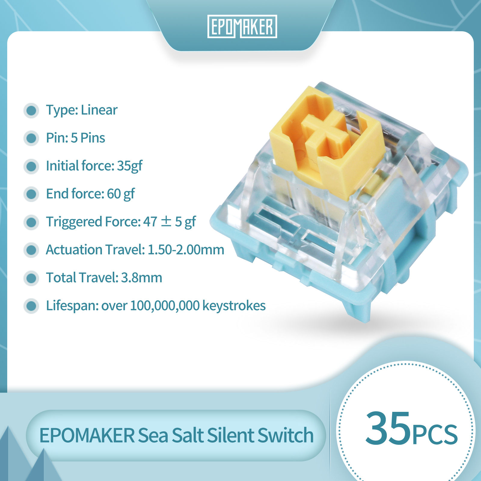 35 Pieces EPOMAKER Sea Salt Si - Mechanical Switch Tester ulasan dan harga