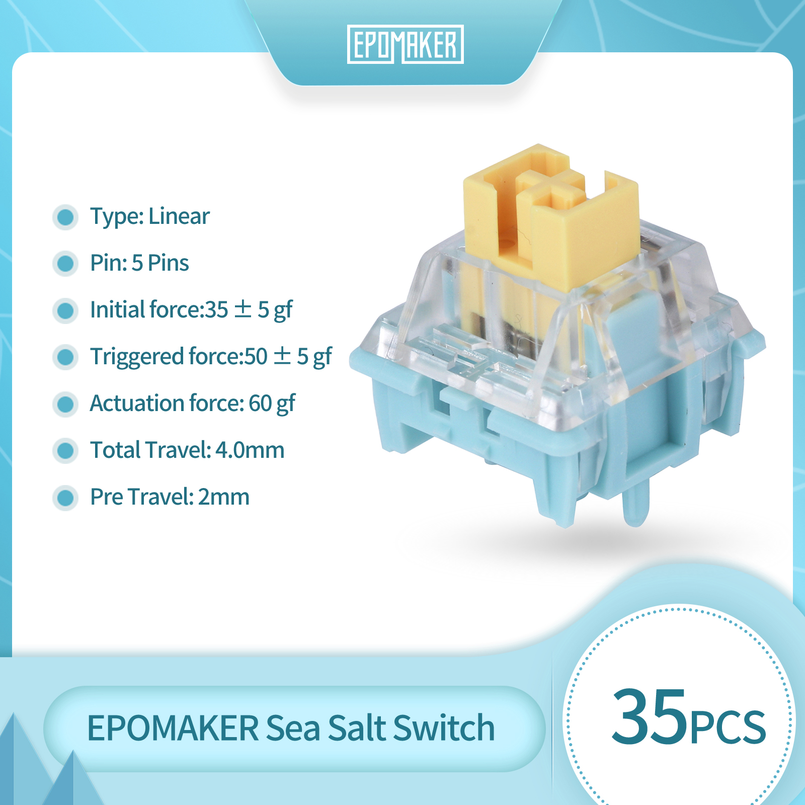35 Pieces EPOMAKER Sea Salt Si - Mechanical Switch Tester ulasan dan harga