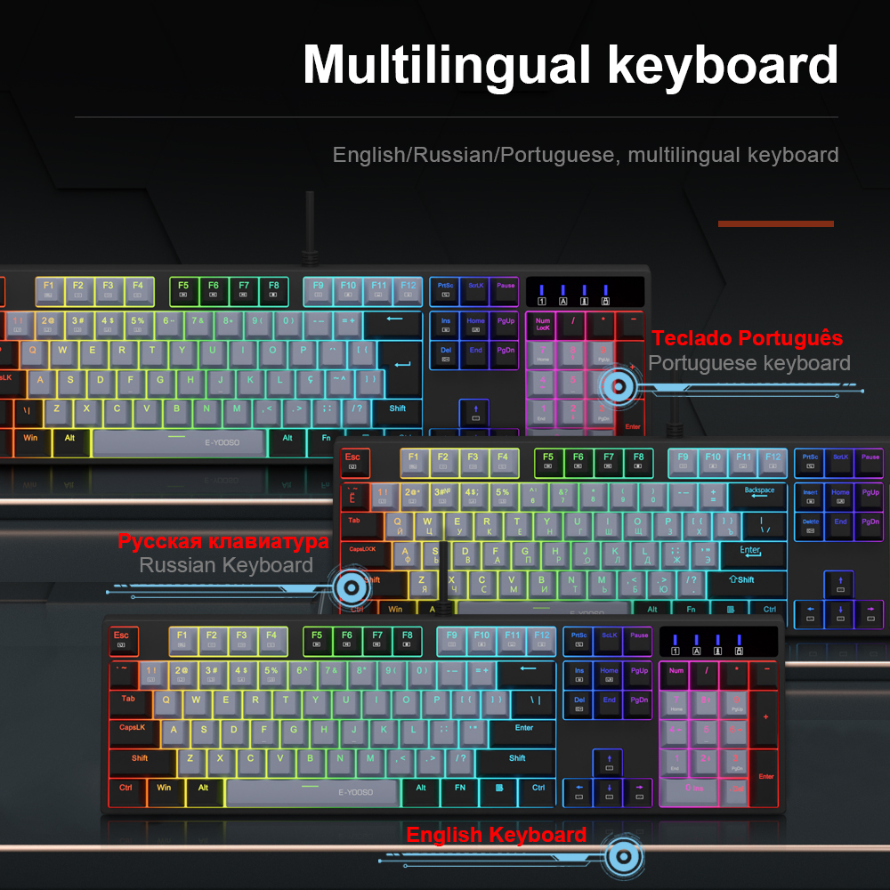 E-YOOSO Z14 RGB USB Mechanical - Gaming Keyboard E Yooso ulasan dan harga