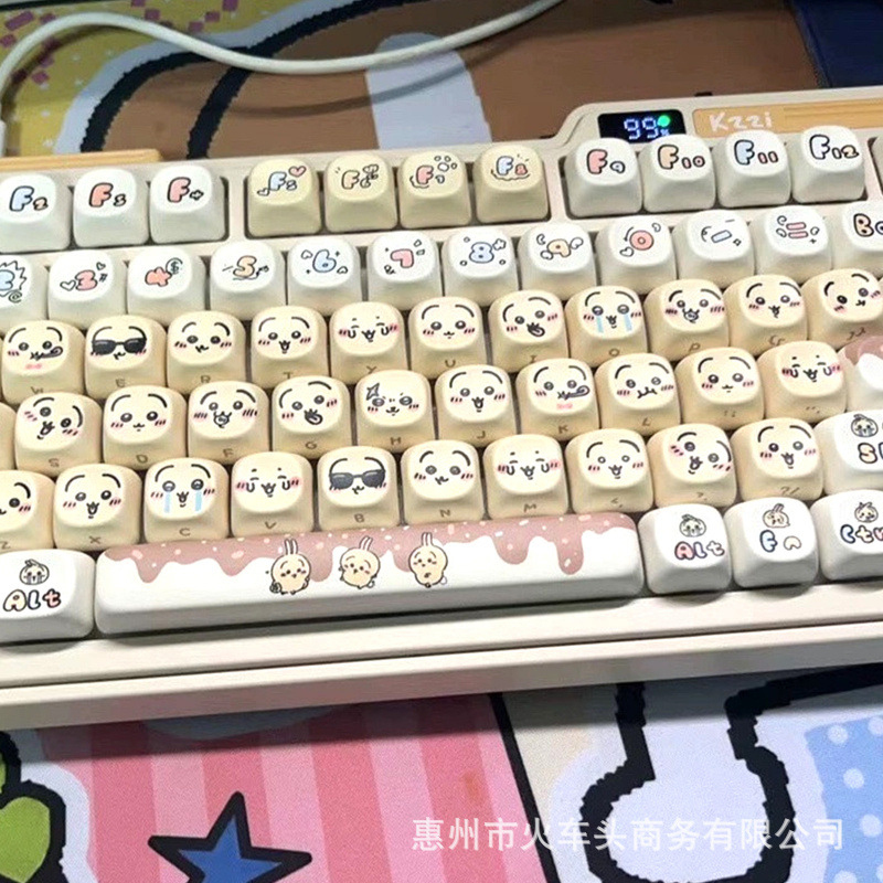 Chiikawa Cute Emoji Keycap Set - Gaming Keyboard Emoji ulasan dan harga