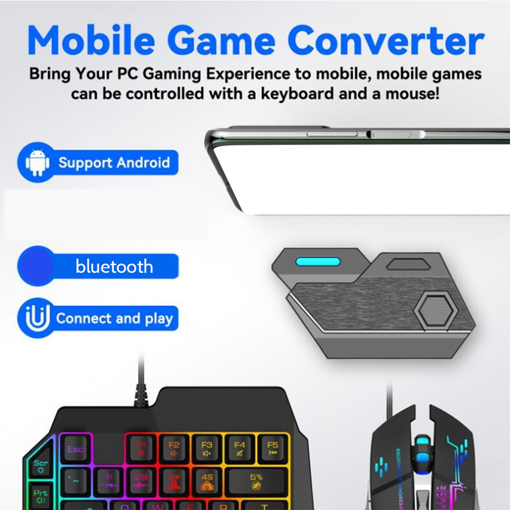 T36C Gamepad Mobile For PUBG C - Gaming Keyboard And Mouse Converter For Mobile ulasan dan harga