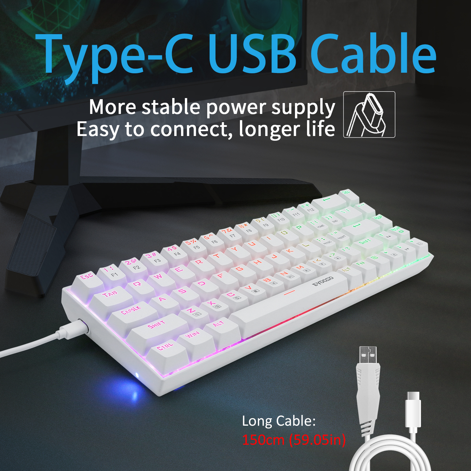Z-686 60% Mini Mechanical Gami - Gaming Keyboard E Yooso ulasan dan harga