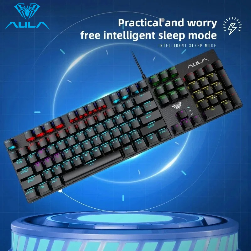AULA S2022 Wired Gaming Keyboa - Keyboard Gaming Blue Switch ulasan dan harga