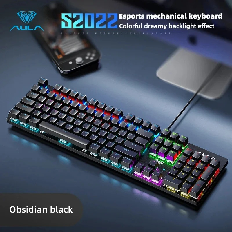 AULA S2022 Wired Gaming Keyboa - Keyboard Gaming Blue Switch ulasan dan harga
