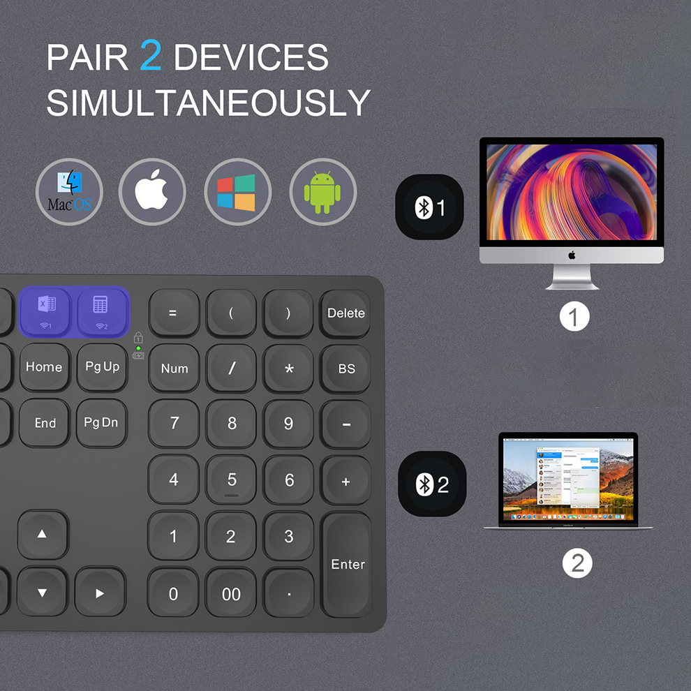 BOW Dual Bluetooth Numeric Key - Gaming Keyboard Budget ulasan dan harga