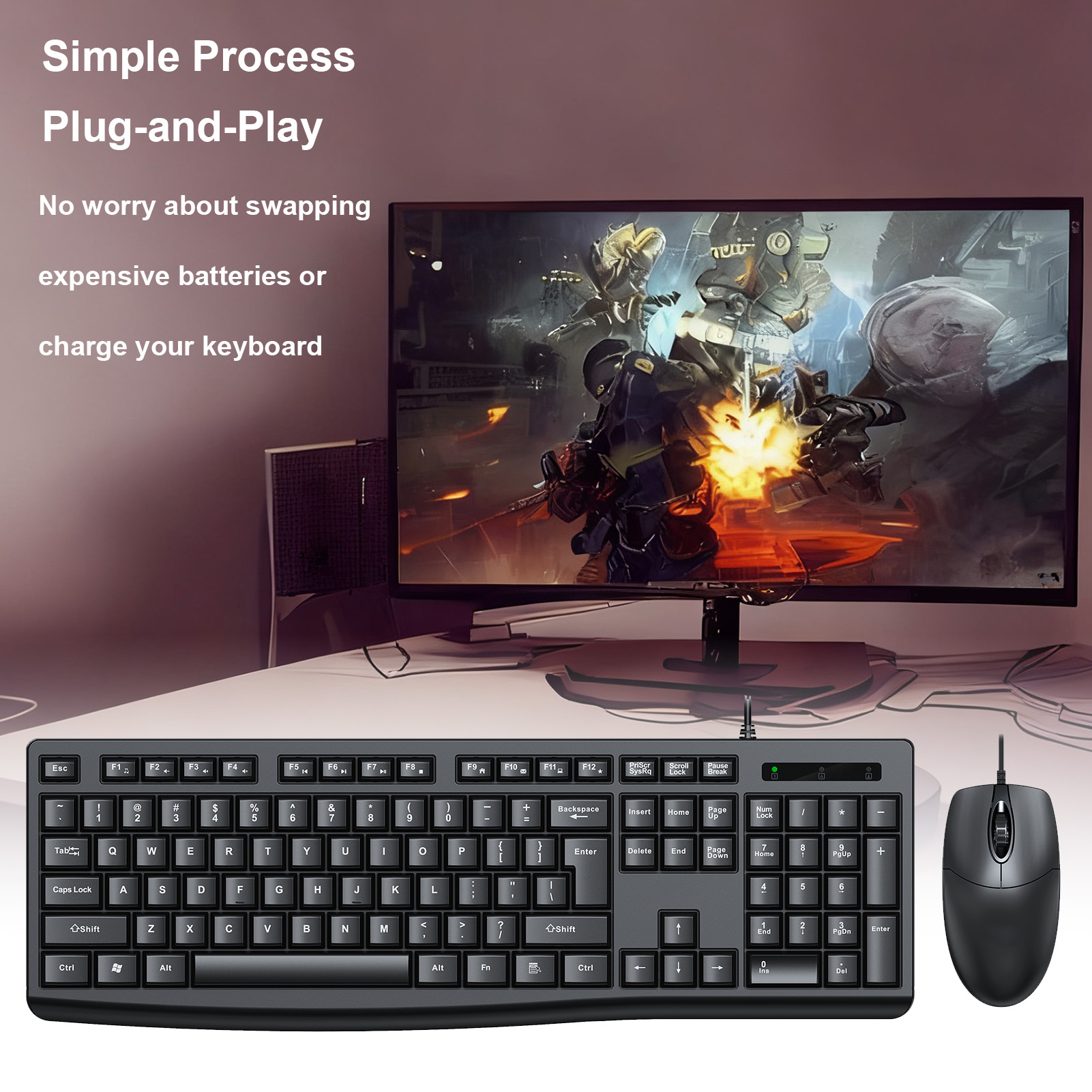 T650 Keyboard Mouse Combo USB  - Gaming Keyboard Mouse Combo ulasan dan harga