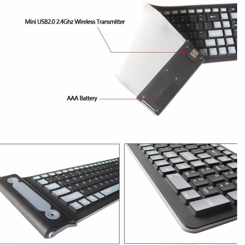 Foldable Silicone Wireless Key - Gaming Keyboard Budget ulasan dan harga