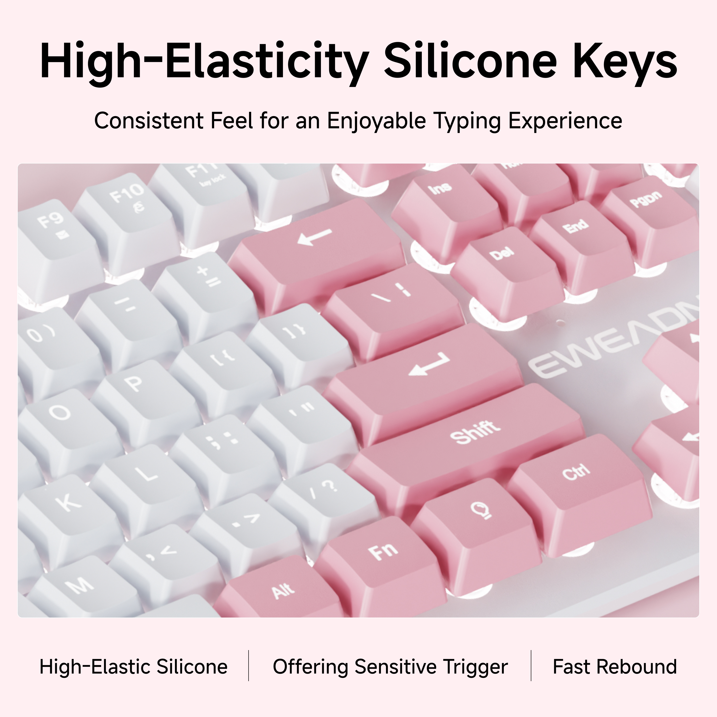 EWEADN Wired Pink White Keyboa - Gaming Keyboard That Is Quiet ulasan dan harga