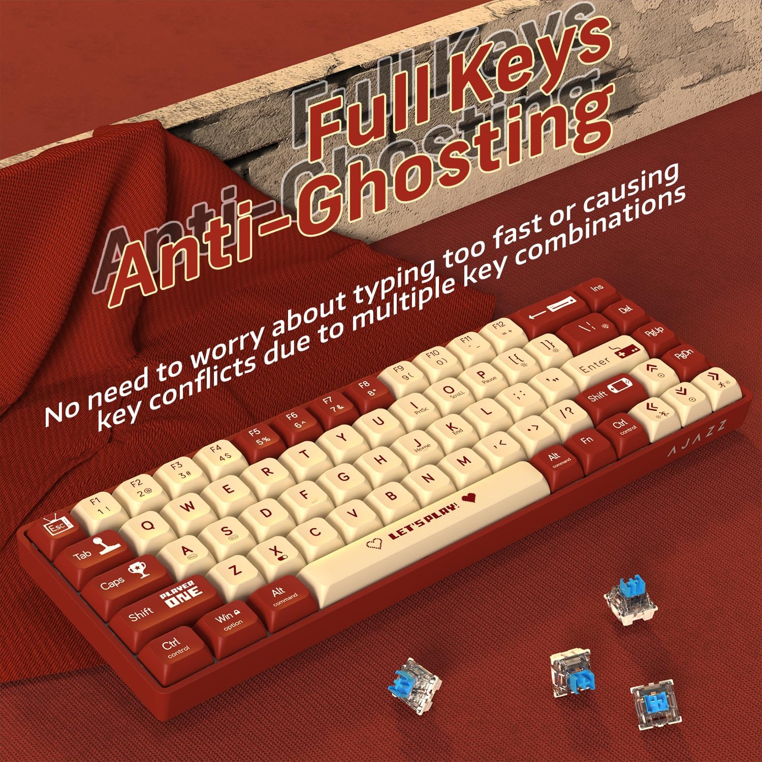 MAMBASNAKE x ATTACK SHARK AK68 - Gaming Keyboard Blue ulasan dan harga