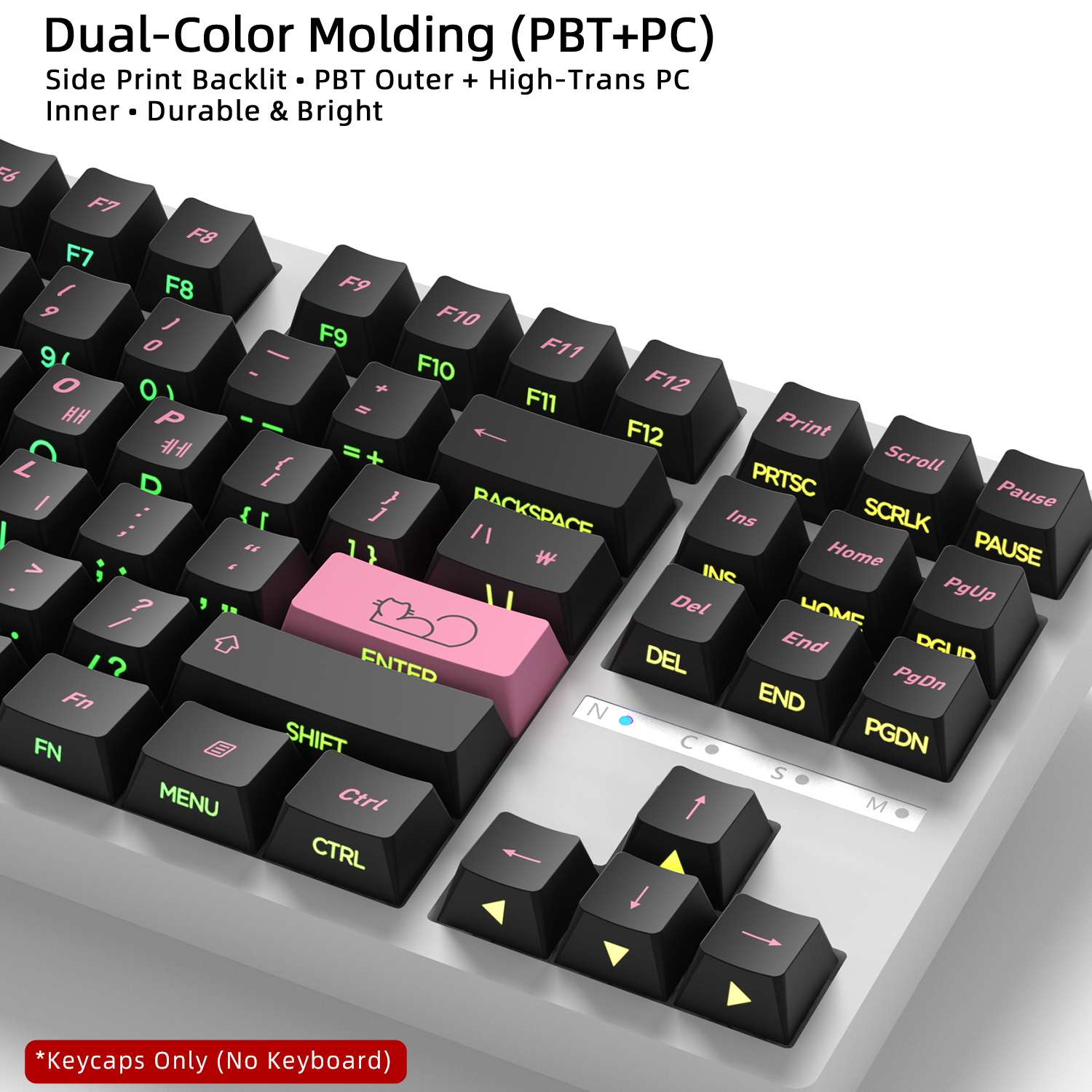 Cute Cat Side Printed Korean K - Keyboard Gaming Black ulasan dan harga
