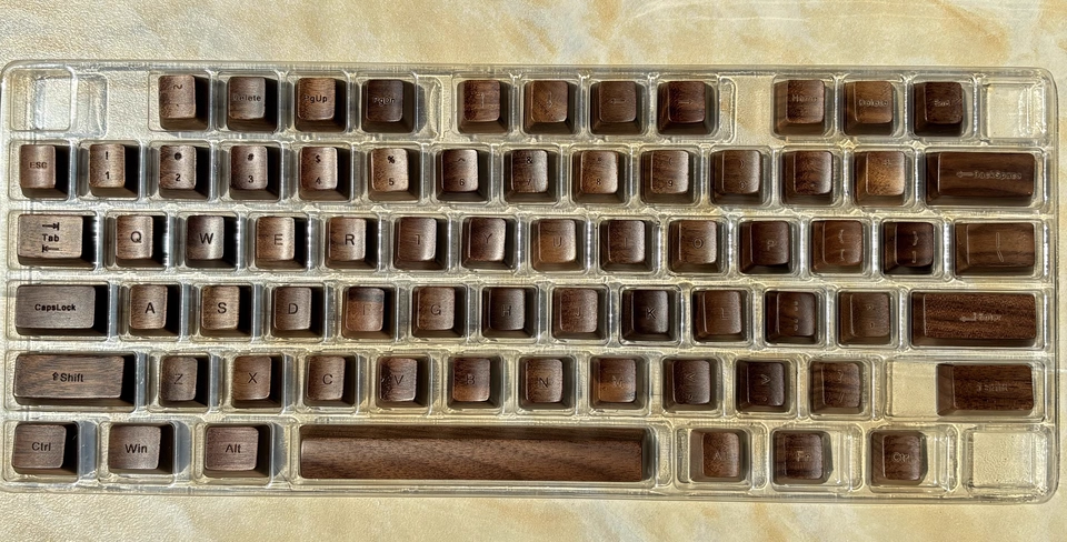 Black Walnut Keycaps Custom Wo - Keyboard Gaming Black ulasan dan harga