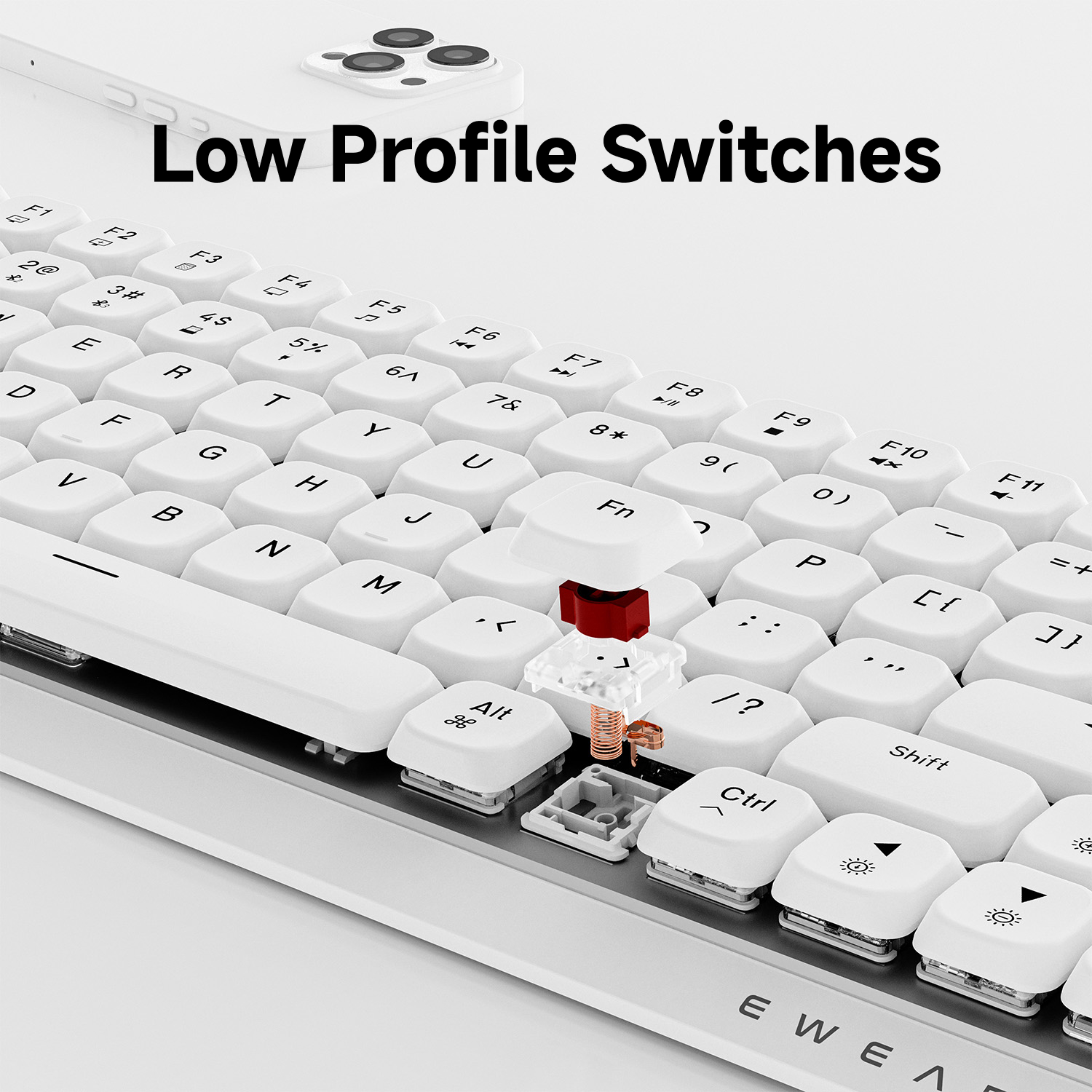 EWEADN 84 Keys Tri-Mode Low Pr - Gaming Keyboard He ulasan dan harga