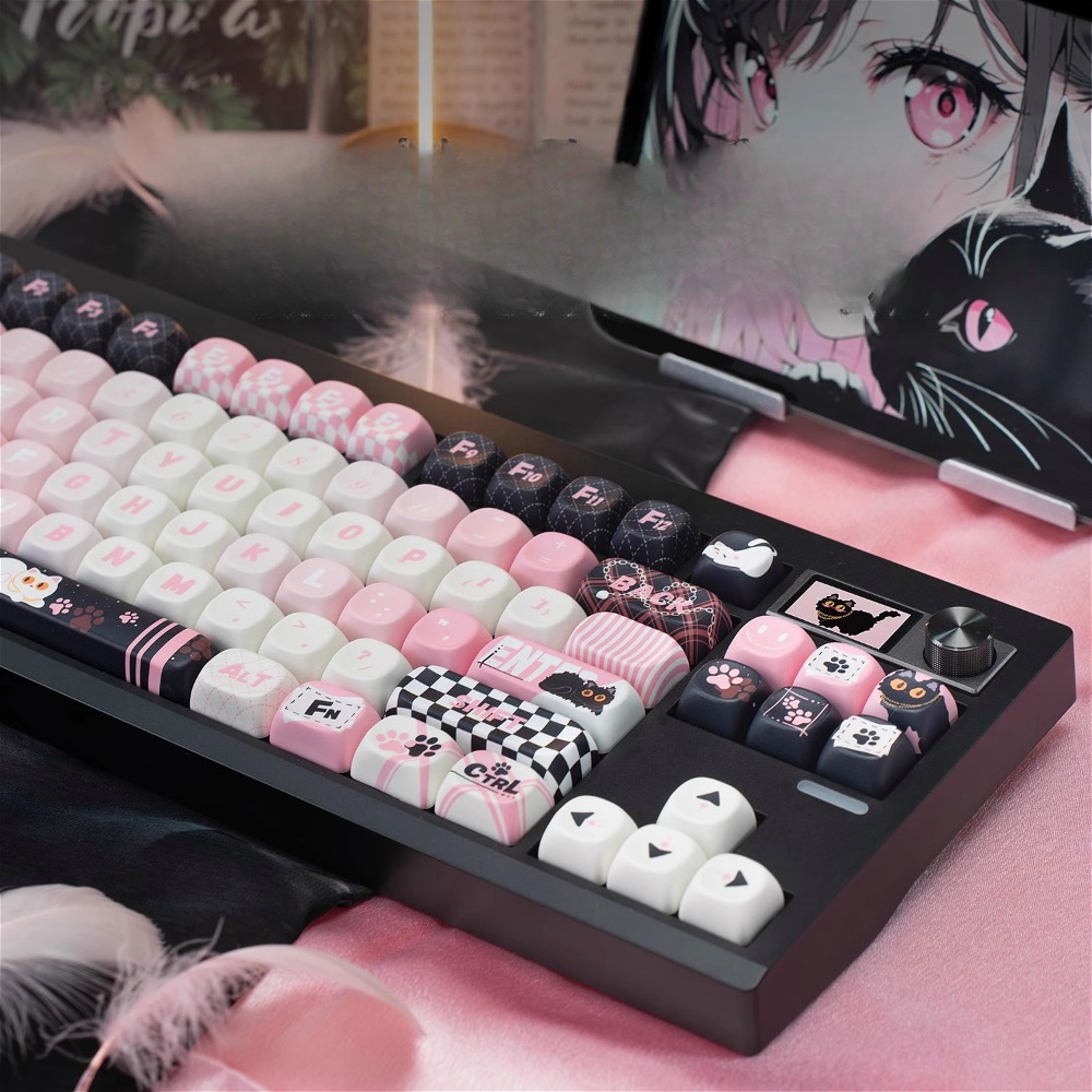 Custom MOA Profile Black Pink  - Keyboard Gaming Black ulasan dan harga