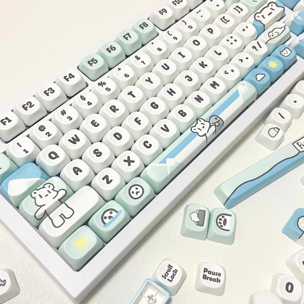 Cute Glacier Bear Blue and Whi - Gaming Keyboard Blue ulasan dan harga