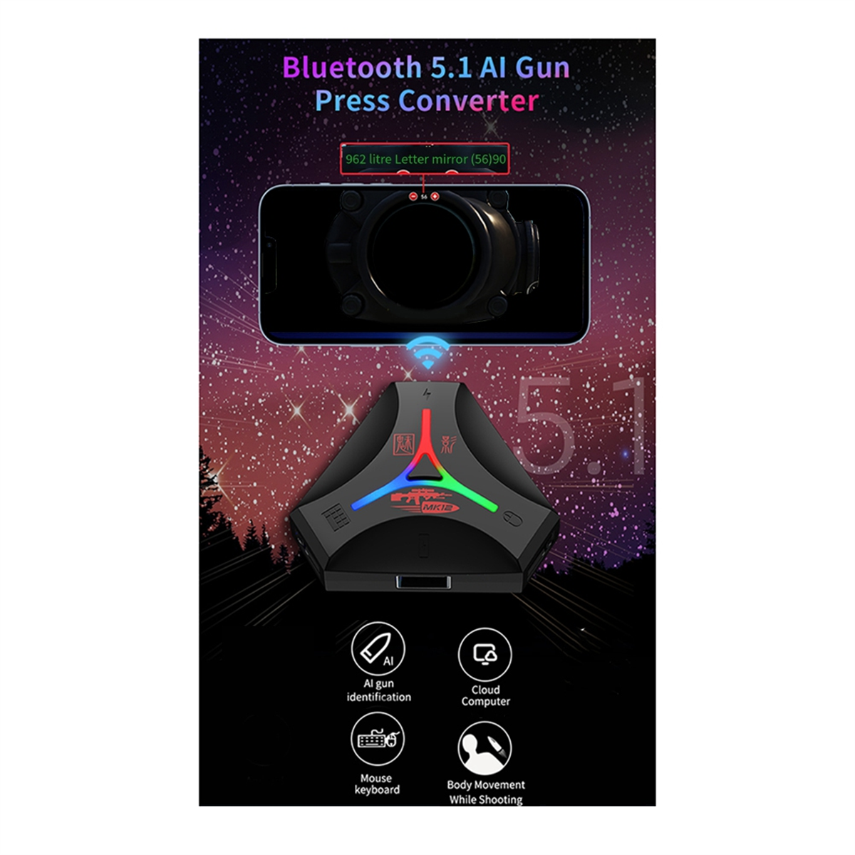 MK12 Plug and Paly Gamepad PUB - Gaming Keyboard And Mouse Converter For Mobile ulasan dan harga