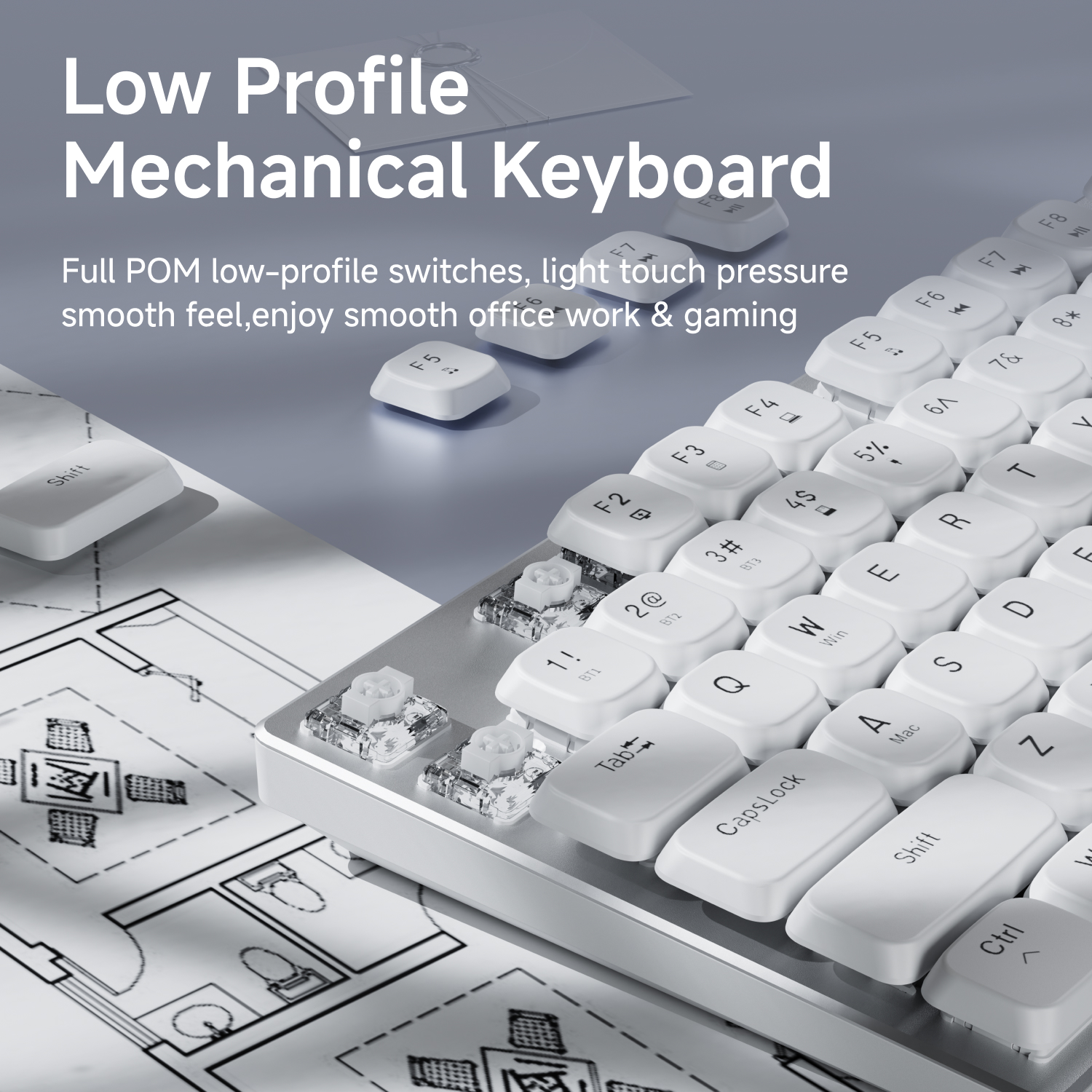 EWEADN Wireless Low-Profile Me - Gaming Keyboard Wireless ulasan dan harga