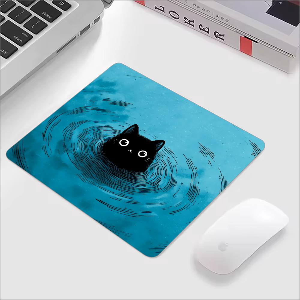 Cute Black Cat Glass Mouse Pad - Keyboard Gaming Black ulasan dan harga
