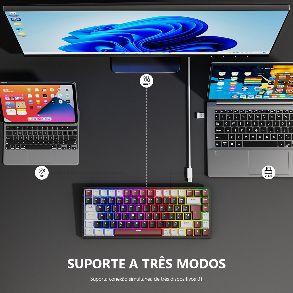 RK84 RK ROYAL KLUDGE Brazilian - Gaming Keyboard Budget ulasan dan harga