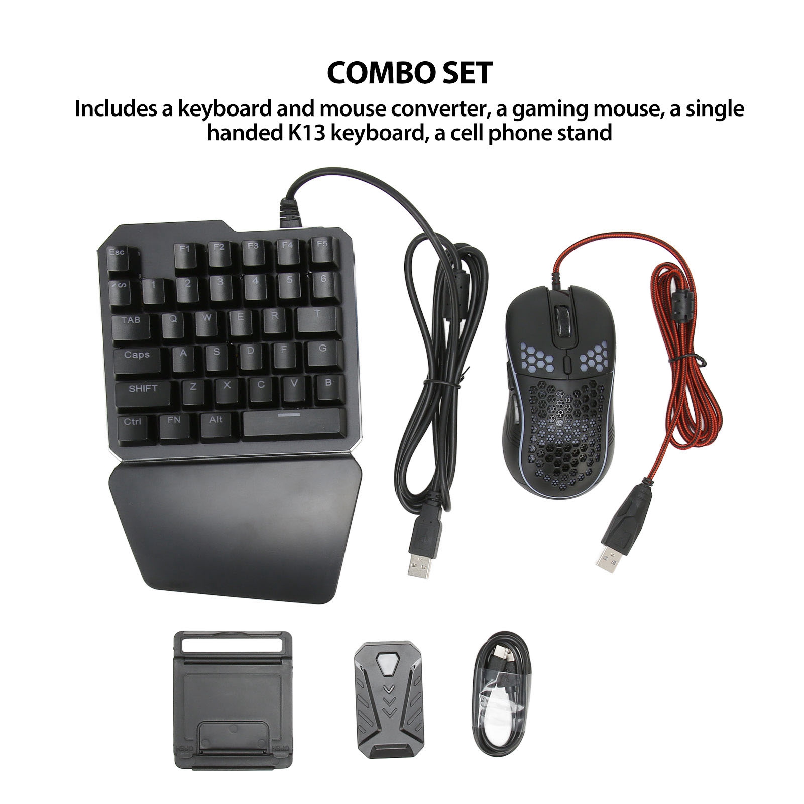 4 in 1 Mobile Game Combo Pack  - Gaming Keyboard And Mouse Converter For Mobile ulasan dan harga