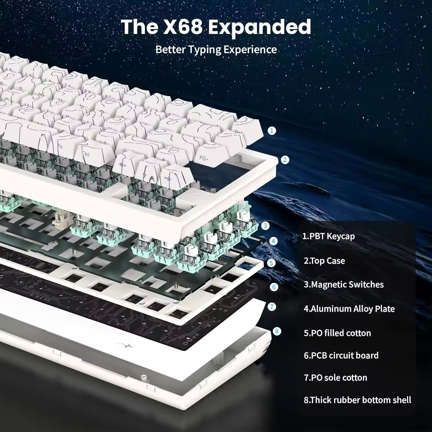 Attack Shark X68 He Wired RGB  - Gaming Keyboard He ulasan dan harga