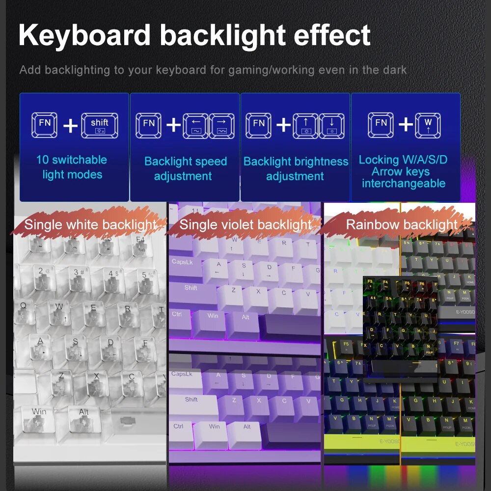 E-YOOSO Z94 USB Mechanical Gam - Gaming Keyboard Budget ulasan dan harga
